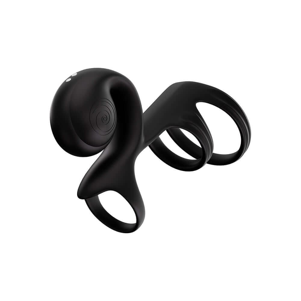 Svibe Snail Jovi Arc Couples Ring Vibrator Noir Haze in sleek black design, showcasing innovative contoured shape.