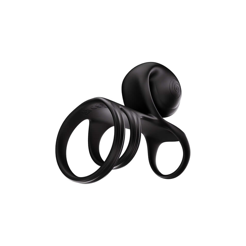 Svibe Snail Jovi Arc Couples Ring Vibrator Noir Haze in sleek black design with a unique contour.