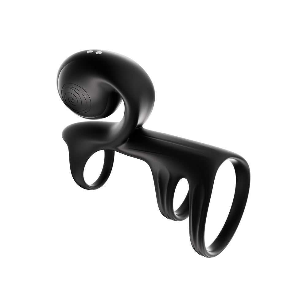 Svibe Snail Jovi Arc Couples Ring Vibrator Noir Haze in sleek black design for enhanced comfort and control.