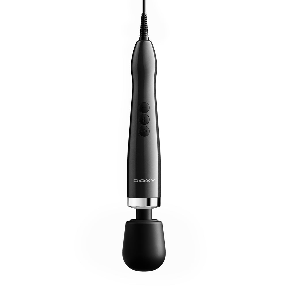 Doxy Die Cast Max Plug-in Wand Massager Black with a sleek design and powerful performance.