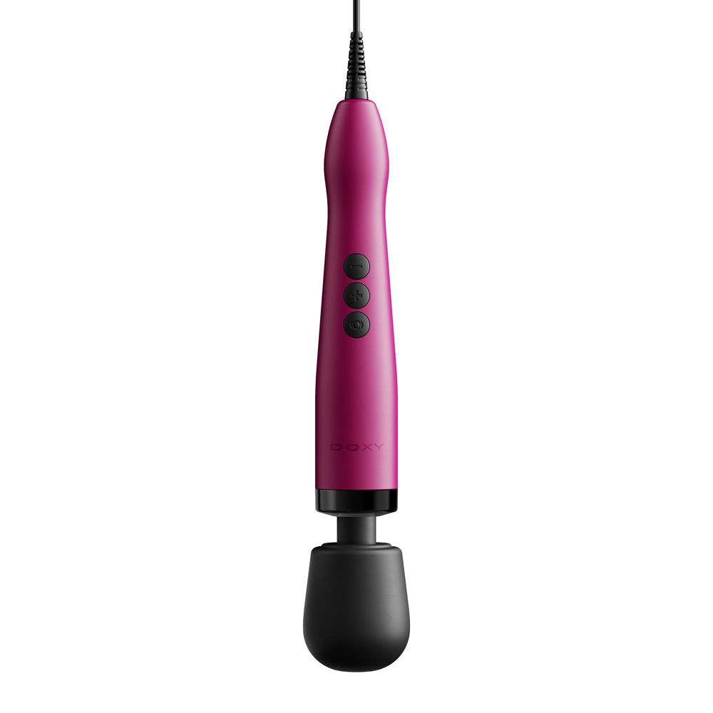 Doxy Original Massager Wand Massager Pink with black head and control buttons.