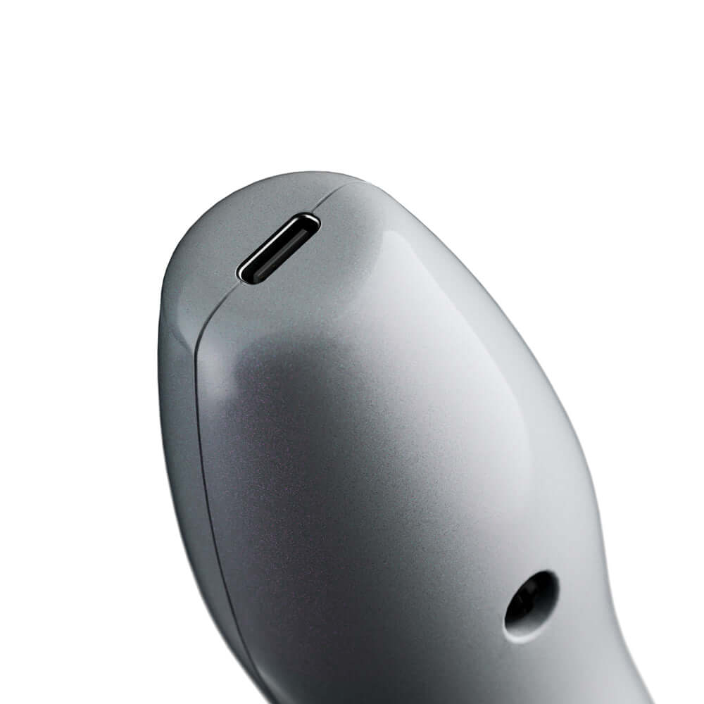 Close-up of the Doxy Die Cast Max Cordless Wand White showing the charging port and sleek design.