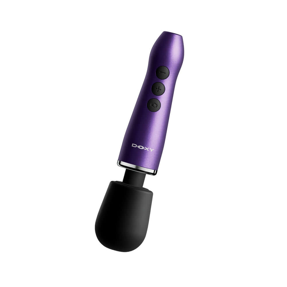 Doxy Go Travel-sized Wand Massager Purple, compact and powerful massager for travel and convenience
