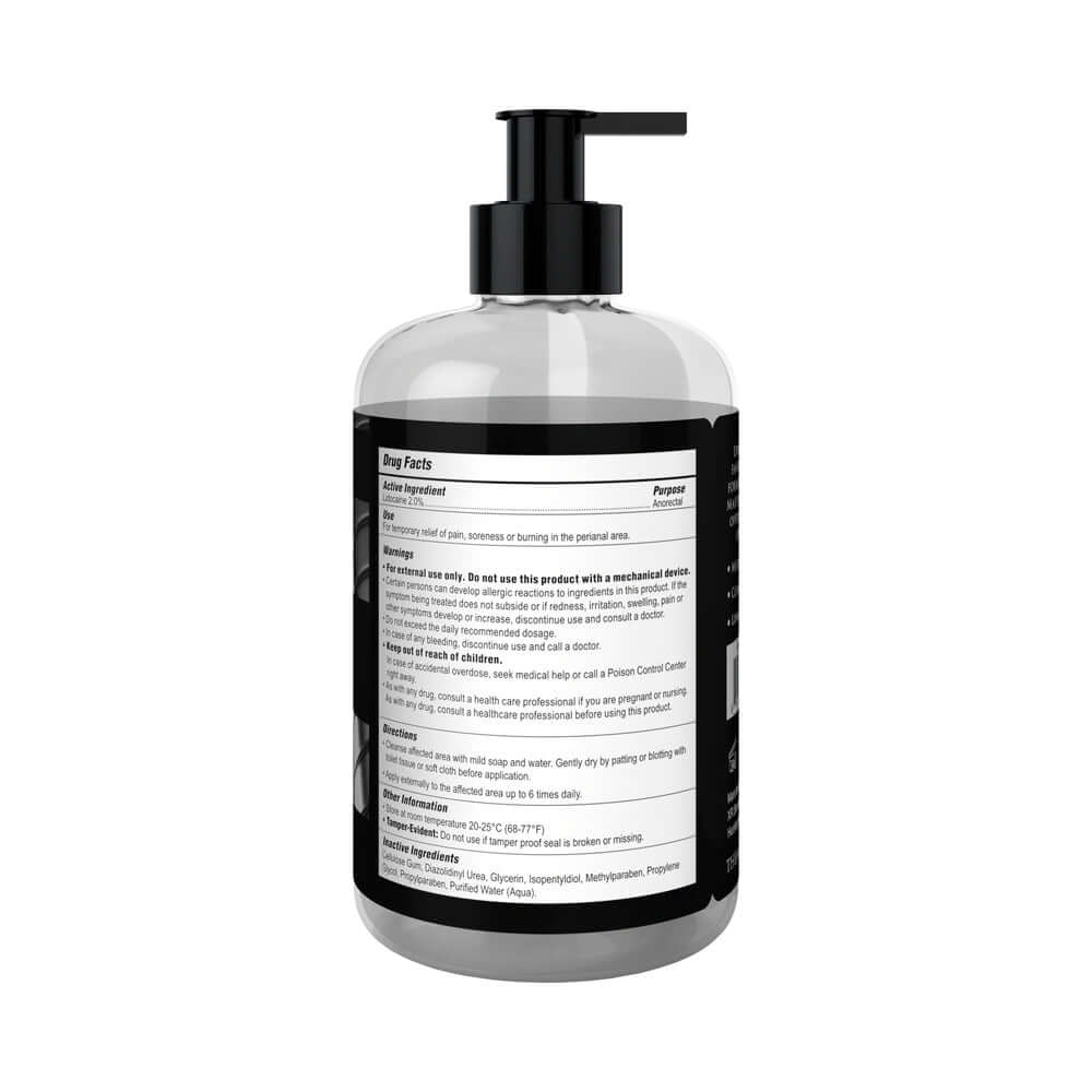Master Series Fisting Lubricant 16 Oz bottle with pump dispenser and instructions for use.