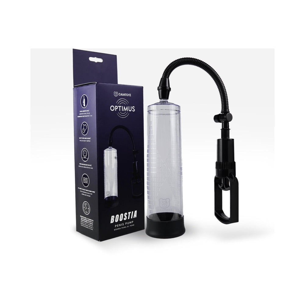 Camtoyz Penis Pump Boostia manual vacuum pump with packaging from the Optimus collection.