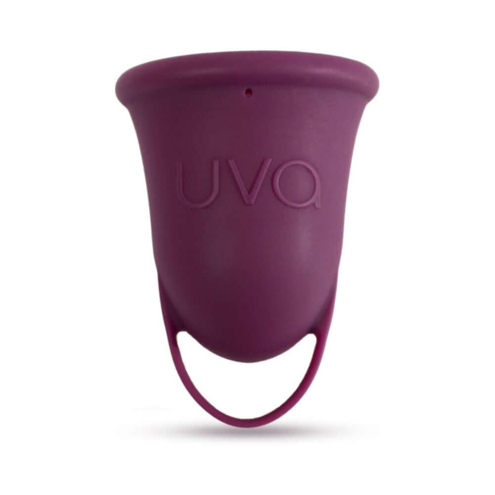 Uva Cup B 25ml Silicone Menstrual Cup Set in purple, made with soft, body-safe silicone for comfort and discretion.