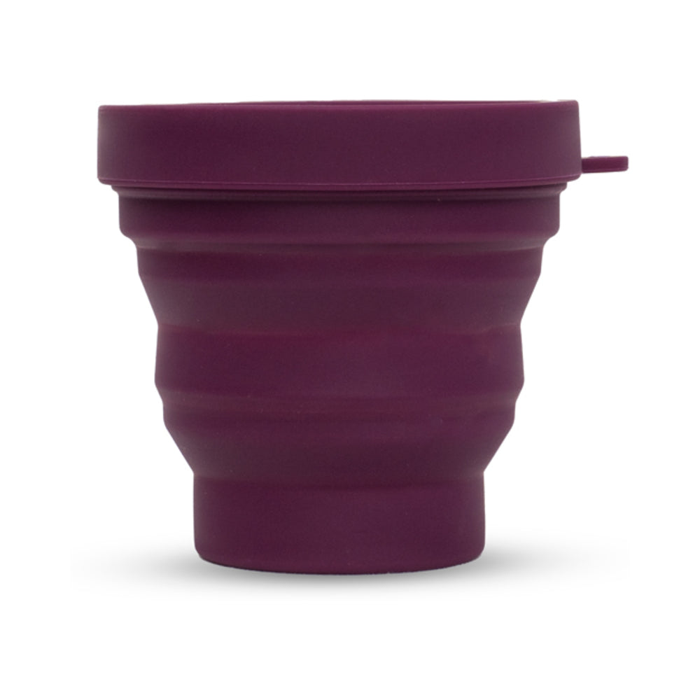 Uva Cup B 25ml Silicone Menstrual Cup Set in a vibrant purple color, showcasing its comfortable design.