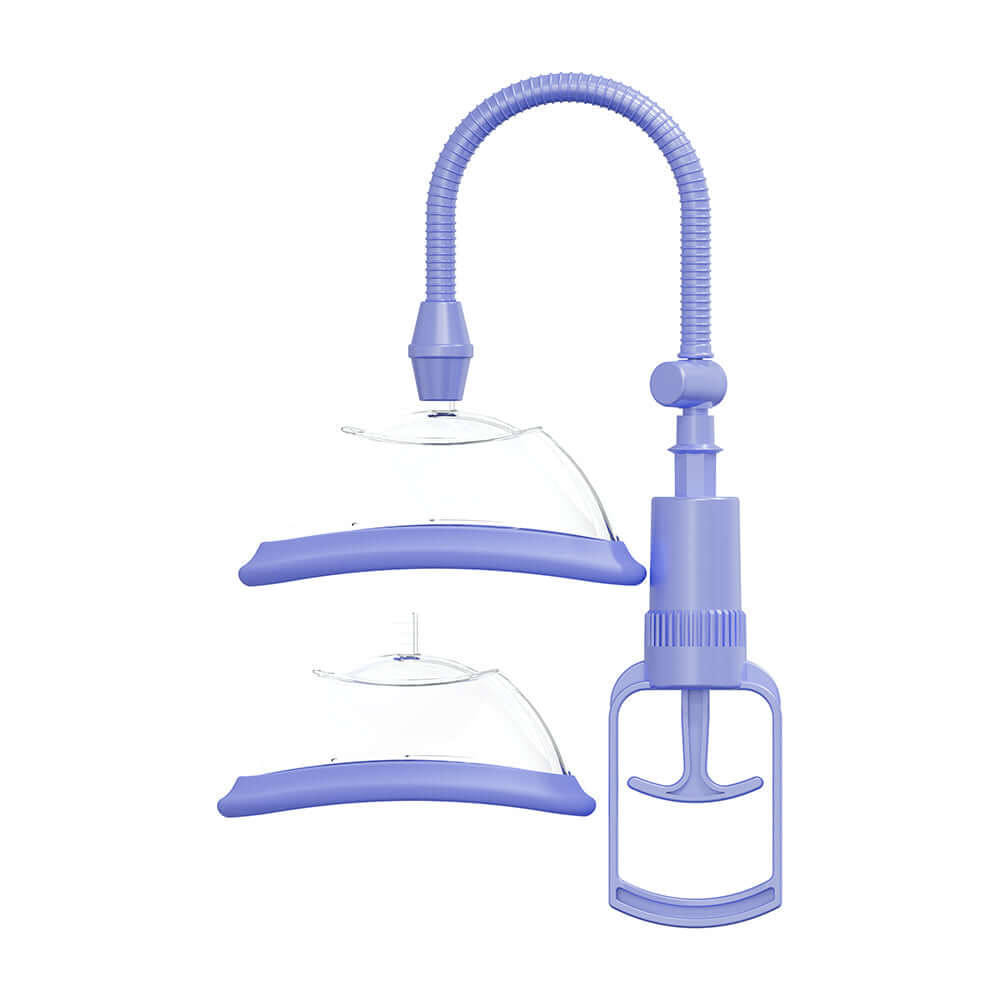 Pumped Manual Vulva Pump Lavender with interchangeable cups and hand pump for customizable intimacy.