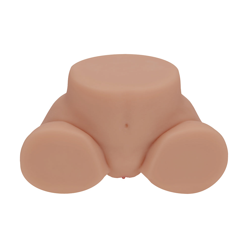 Xkin Bodyforms Lux Arden Dual Entry Vibrating Masturbator Tan showing realistic details and dual-entry design.