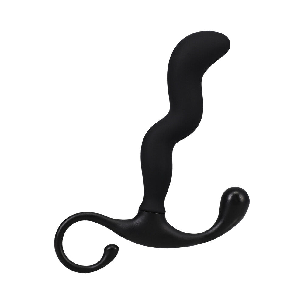 Optimale Zig Zag Silicone P-massager Black designed for prostate health and pleasure with flexible body-safe silicone.