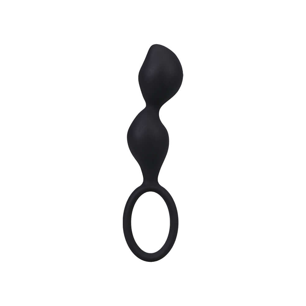 Mood Naughty Contour Beads Trainer Set Black - premium silicone butt plug for anal training.