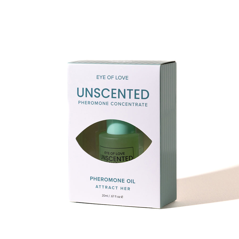 Eye Of Love Unscented Pheromone Concentrate Oil Attract Her 20 ml packaging with bottle inside