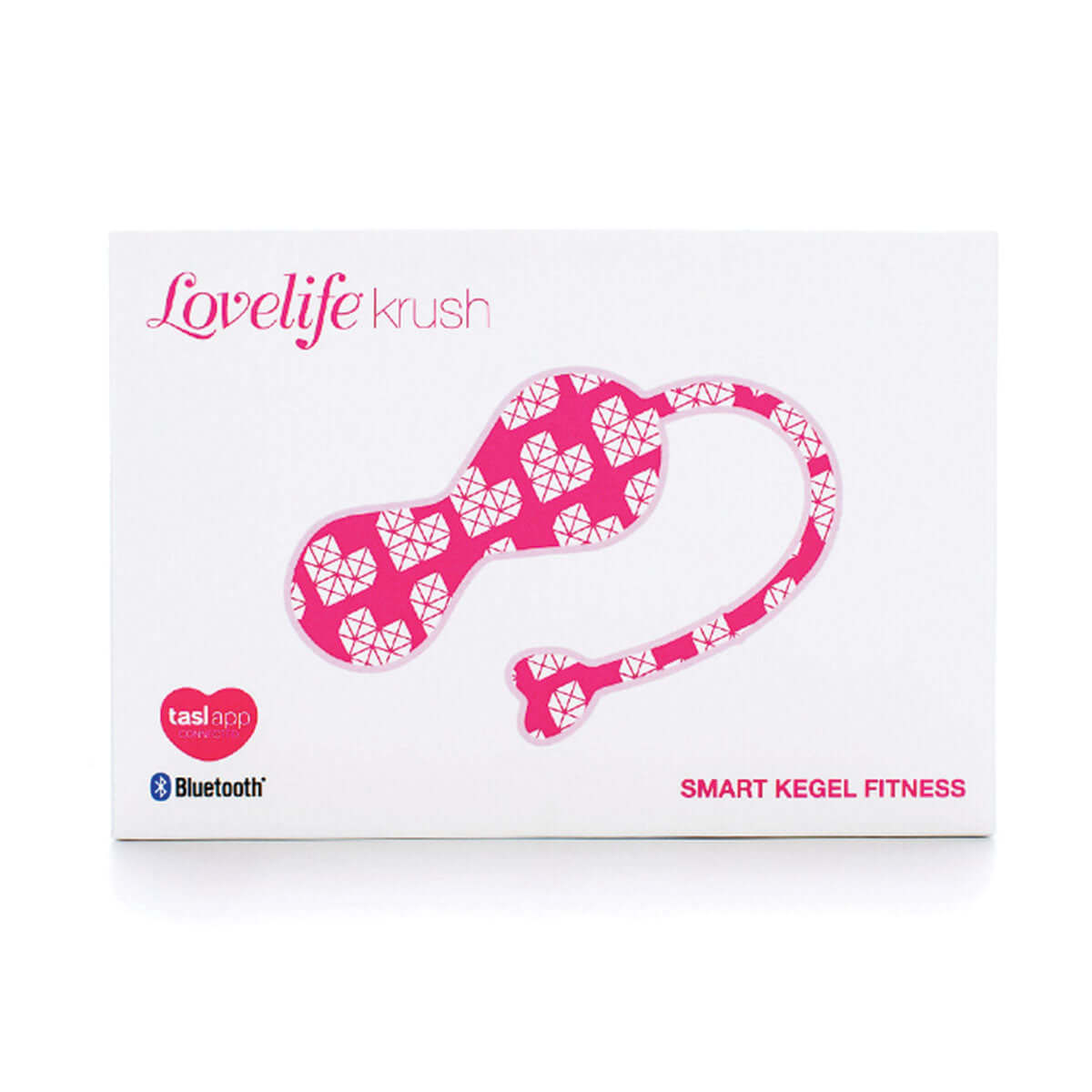 OhMiBod LoveLife Krush Smart Kegel Fitness Pink product packaging with Bluetooth feature