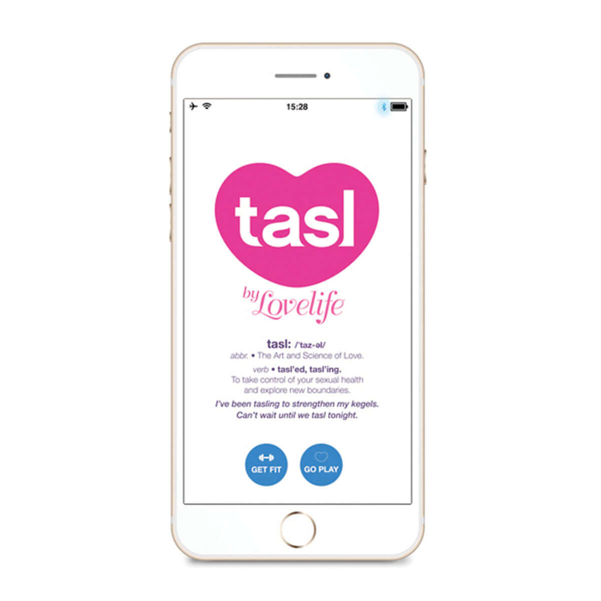 Image of the OhMiBod LoveLife Krush Smart Kegel Fitness Pink app interface on a smartphone.