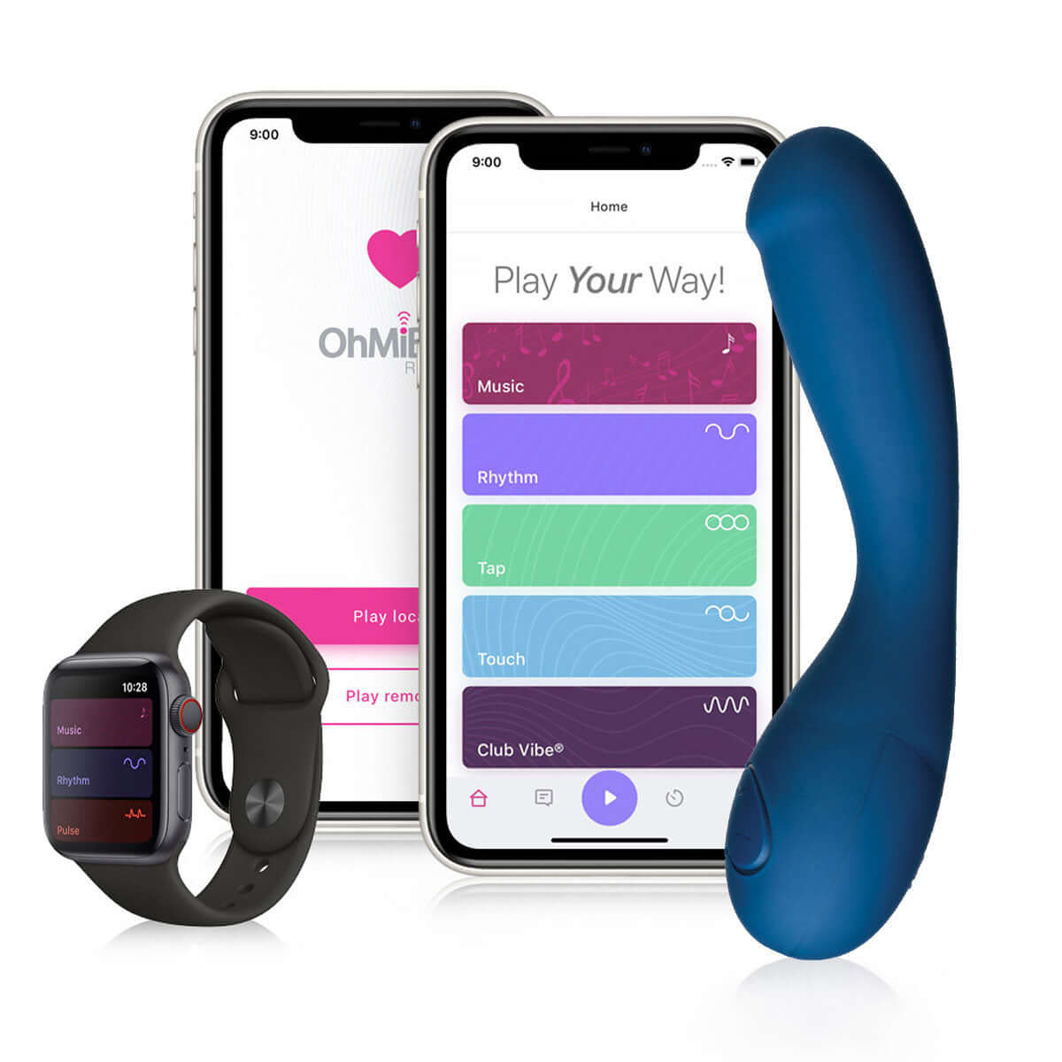 OhMiBod blueMotion NEX2 G-Spot Vibrator with app and smartwatch controls for customizable stimulation.