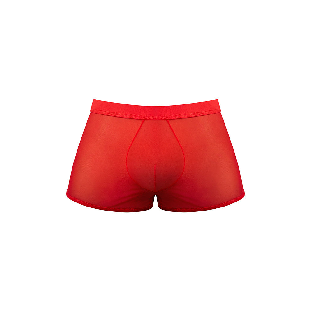Male Power Mesh 2.0 Mini Short Red XL showcasing a sporty, breathable design in vibrant red color.
