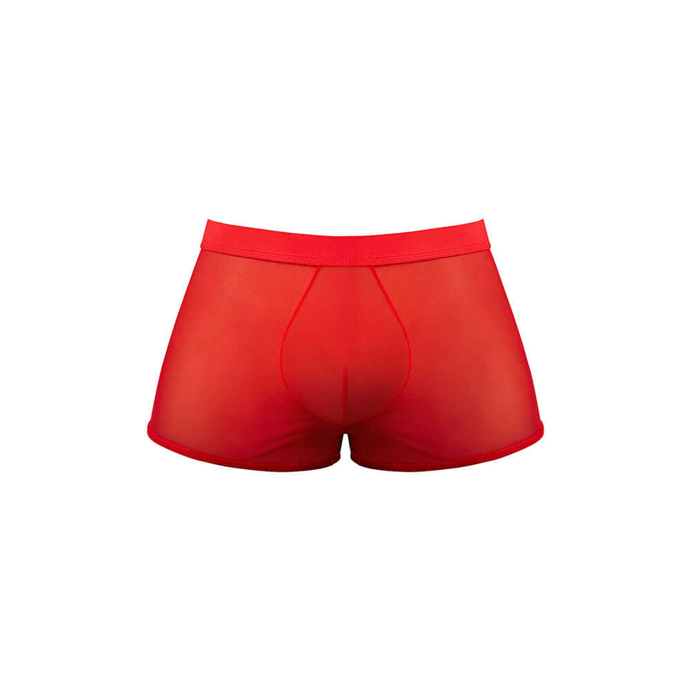 Male Power Mesh 2.0 Mini Short Red XL showcasing a sporty, breathable design in vibrant red color.