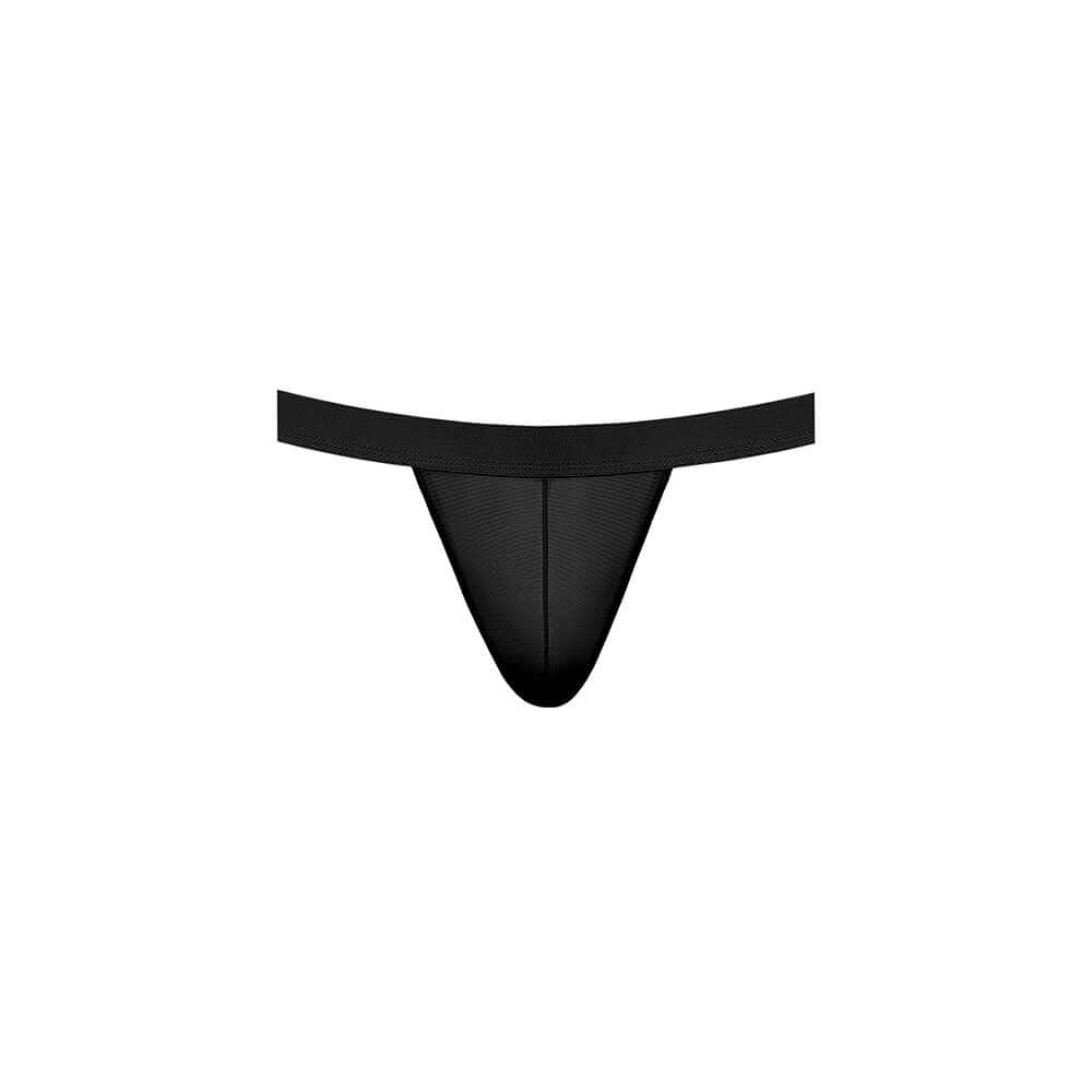 Male Power Mesh 2.0 Strappy Ring Jock Black L XL front view, showcasing comfortable mesh fabric and modern design.