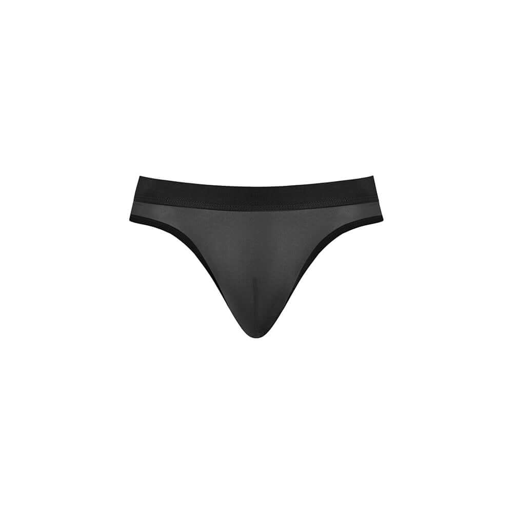 Male Power Mesh 2.0 Bong Thong Black S M - sleek men's thong featuring breathable mesh fabric and contoured pouch.