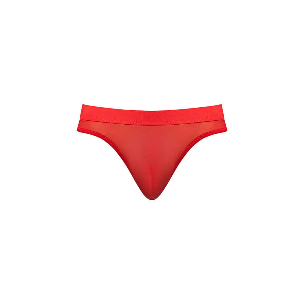 Male Power Mesh 2.0 Bong Thong Red L XL, breathable comfort thong with a sleek design.