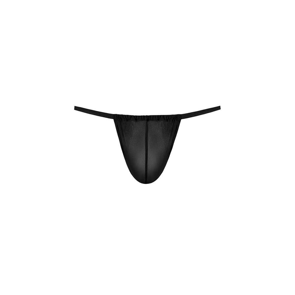 Male Power Mesh 2.0 G-string Black OS showcasing a minimalist design with a supportive contoured pouch.
