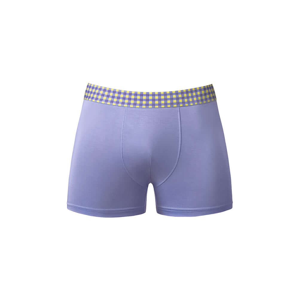 Male Power So Cumfy Gingham Boxer Brief Purple S featuring soft stretch fit and breathable fabric.