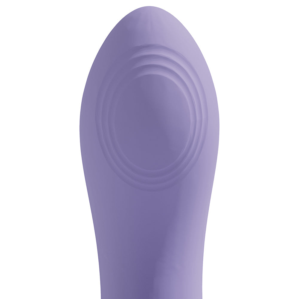 Vive Dolce Callalily G-spot Tapping Stimulator & Breast Vulva Pump close-up view of the tip showing ergonomic design.