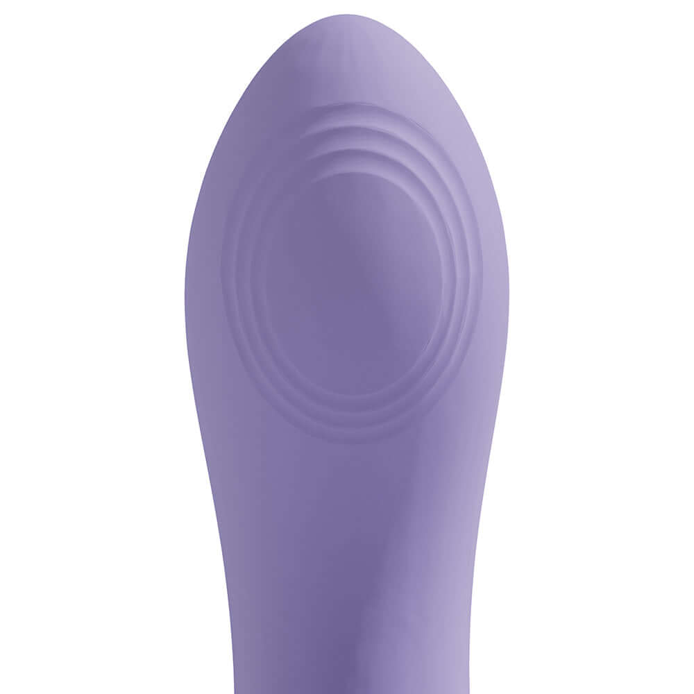 Vive Dolce Callalily G-spot Tapping Stimulator & Breast Vulva Pump close-up view of the tip showing ergonomic design.