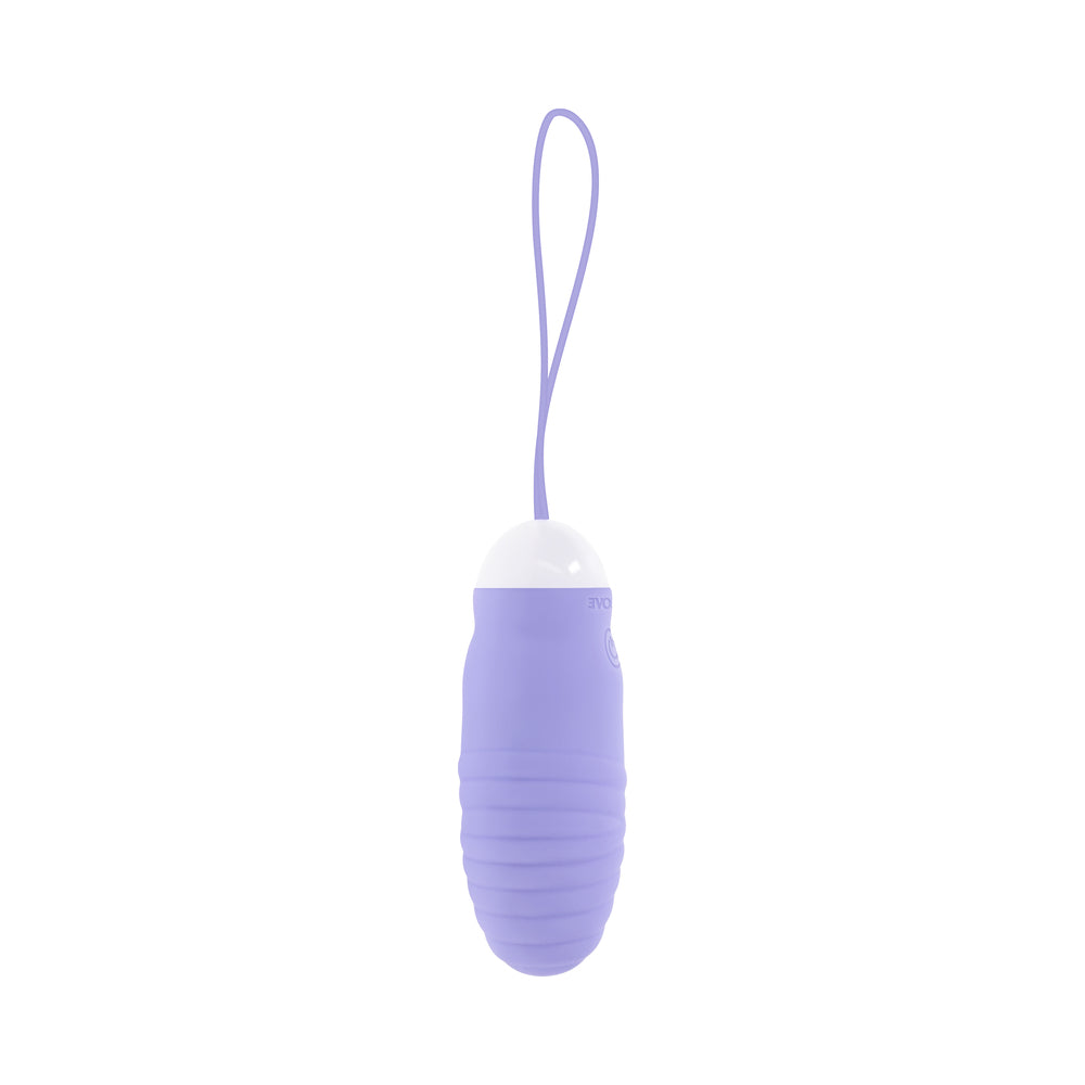 Evolved Energetic Egg Thrusting Vibrating Egg Purple, compact design with remote control and thrusting features.
