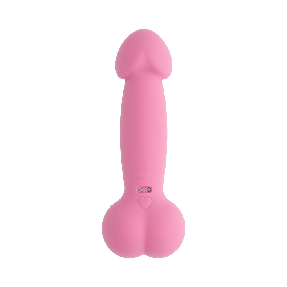 Selopa A Bit Nutty Floppy Phallic Mini Vibrator Pink with a realistic design and flexible shaft for targeted stimulation.