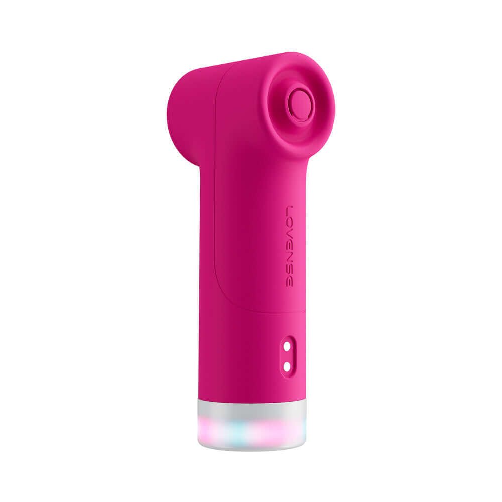 Lovense Fizz Oral-Like Suction & Tapping Massager in vibrant pink color with a unique design for versatile pleasure.