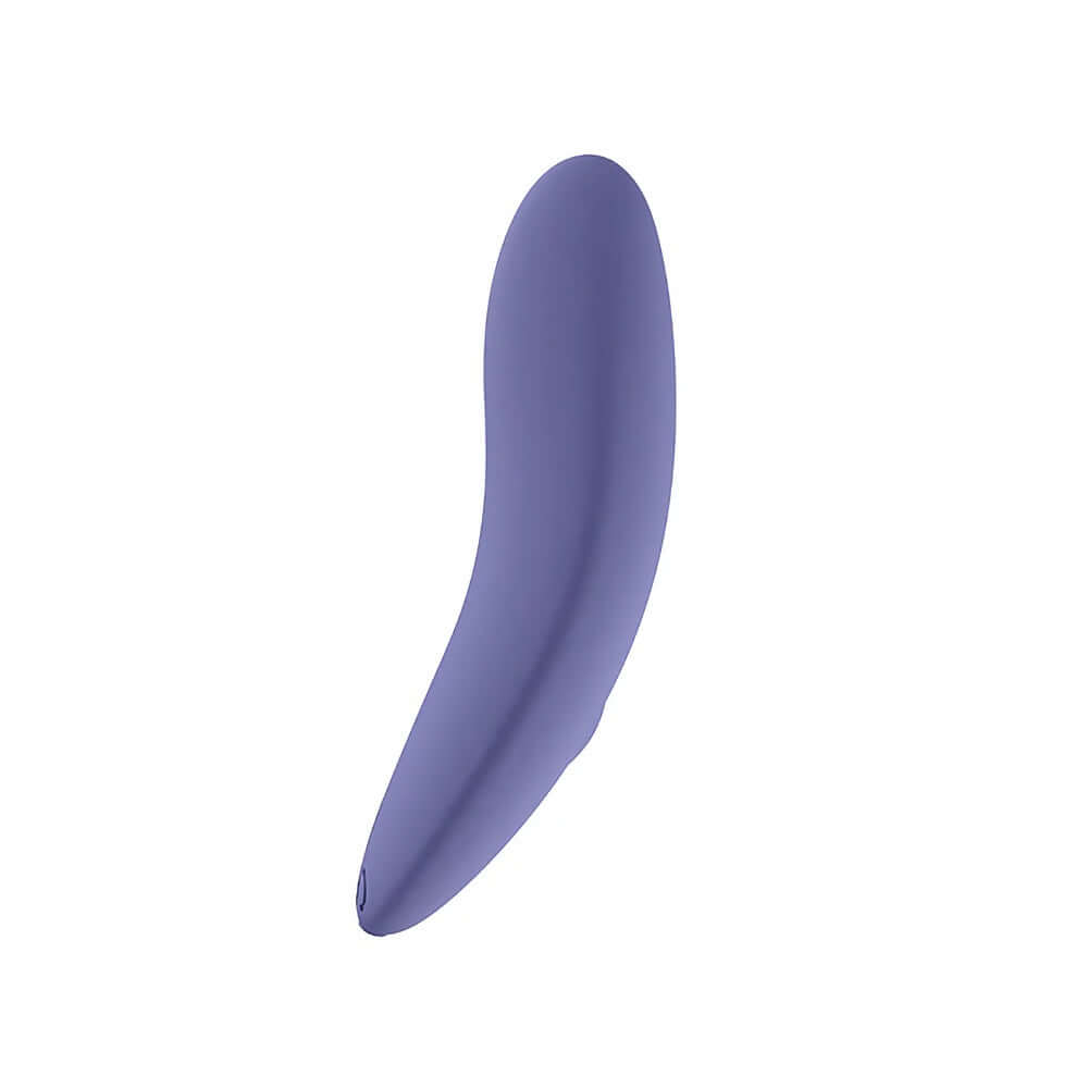 Spectrum Essentials Compact External Vibrator Purple in a sleek, ergonomic design showcasing its smooth, pebble-shaped form.