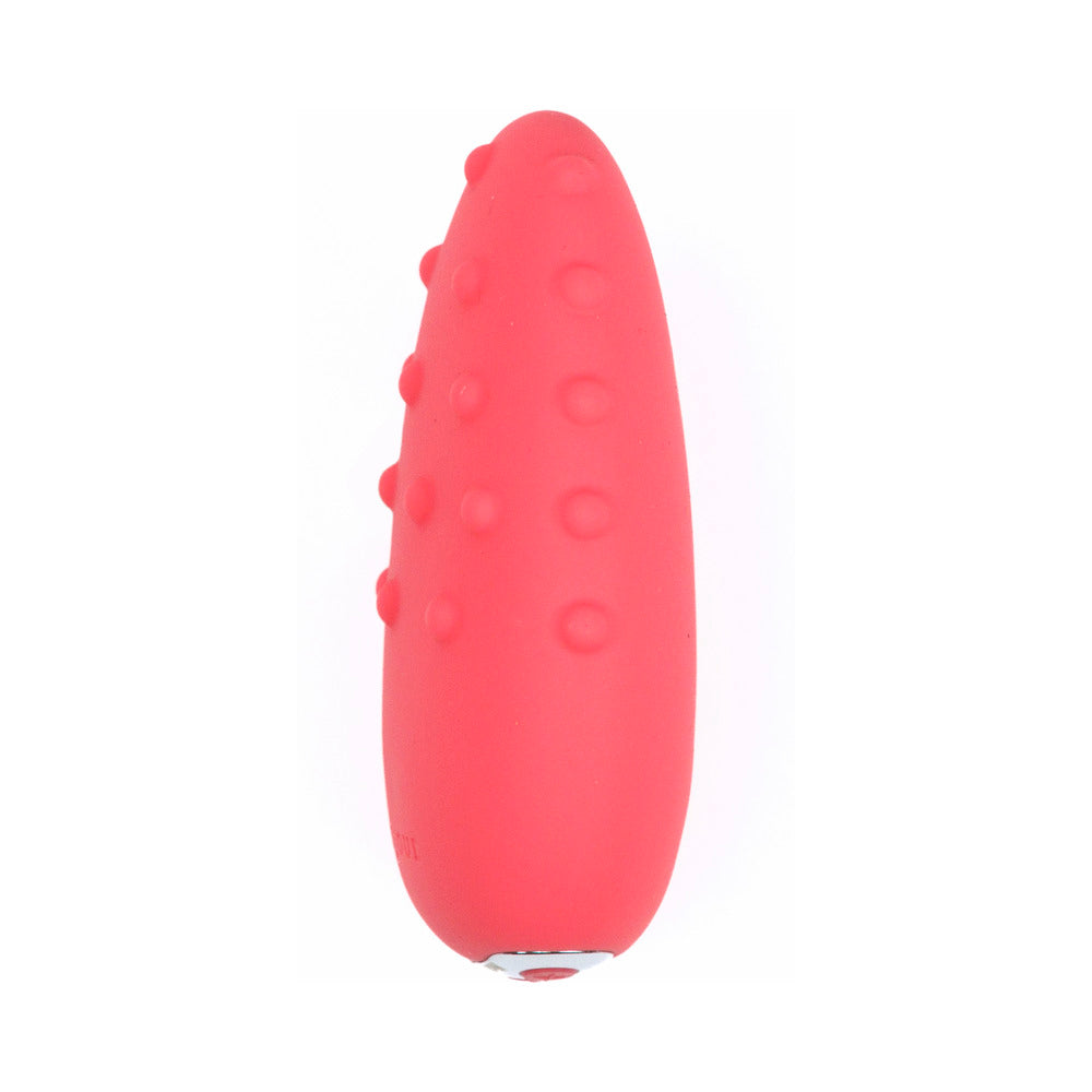 Je Joue Double Trouble Vibrator Set in vibrant red silicone with textured design for enhanced pleasure.
