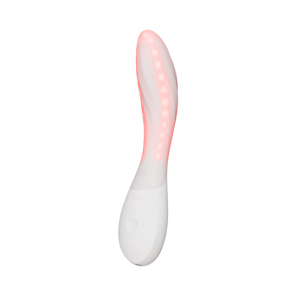 Lelo Mona Spectra Massager Light Pink with LED light technology for enhanced intimate wellness.
