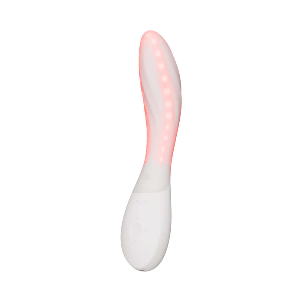 Lelo Mona Spectra Massager Light Pink with LED light technology for enhanced intimate wellness.