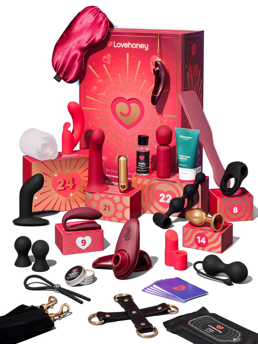 Lovehoney Womanizer We-Vibe Couples Advent Calendar 2026 filled with 24 days of intimate gifts and accessories.