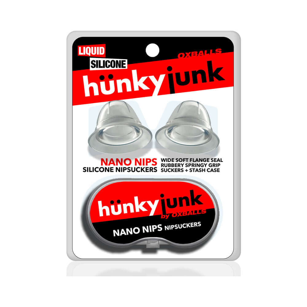 Oxballs Hunkyjunk Nano Nips Nipple-nubs Clear Silicone packaging with suckers inside.