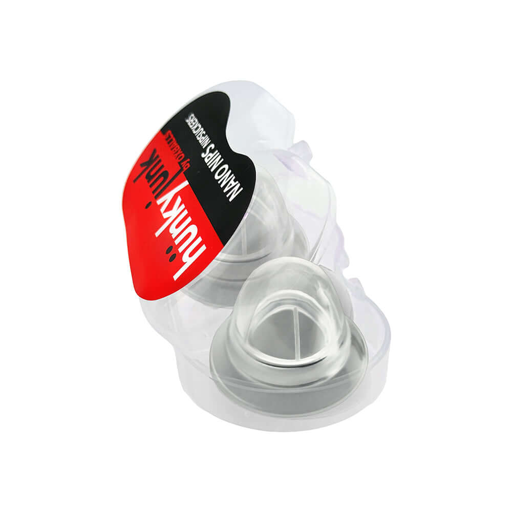 Oxballs Hunkyjunk Nano Nips Nipple-nubs Clear Silicone nipple accessories in packaging