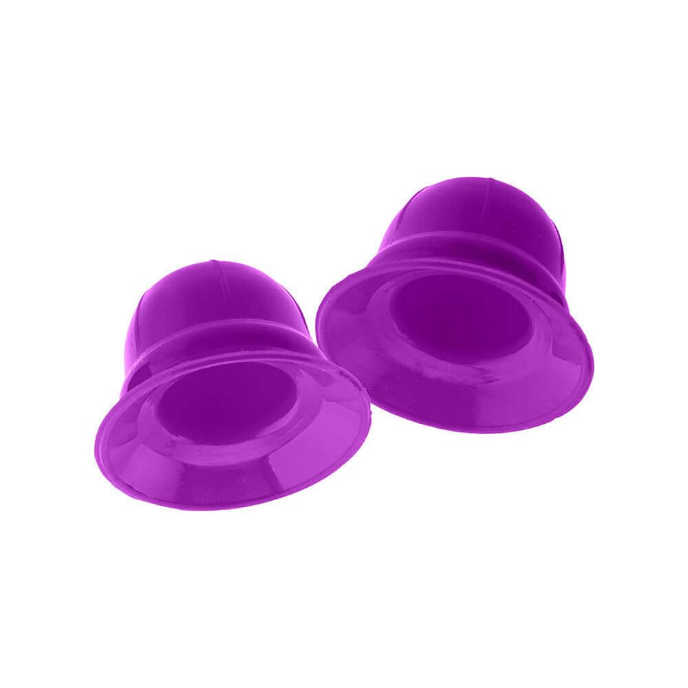 Hunkyjunk Nano Nips Nipple-nubs Purple Silicone, pair of nipple-suckers for targeted stimulation.