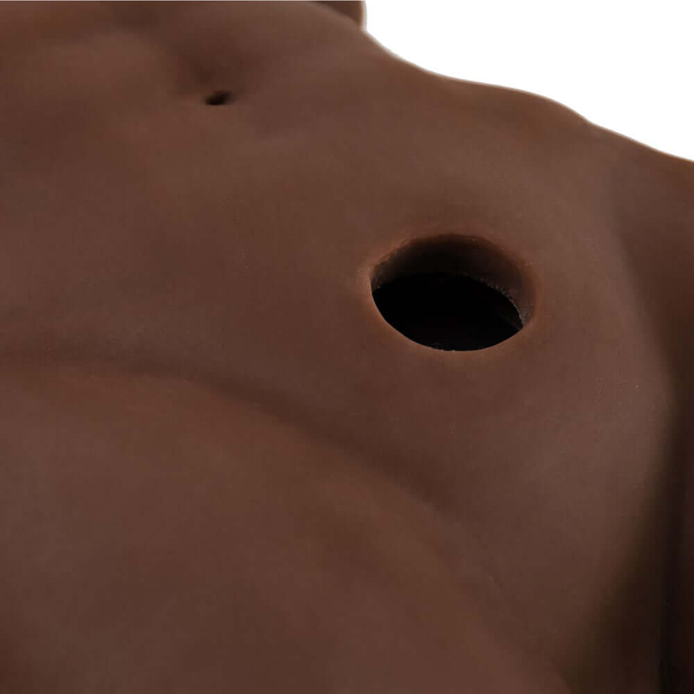 Camtoyz Raw Torso Masculino Nygel Piel Oscura Chocolate with detailed anatomical features and lifelike appearance.