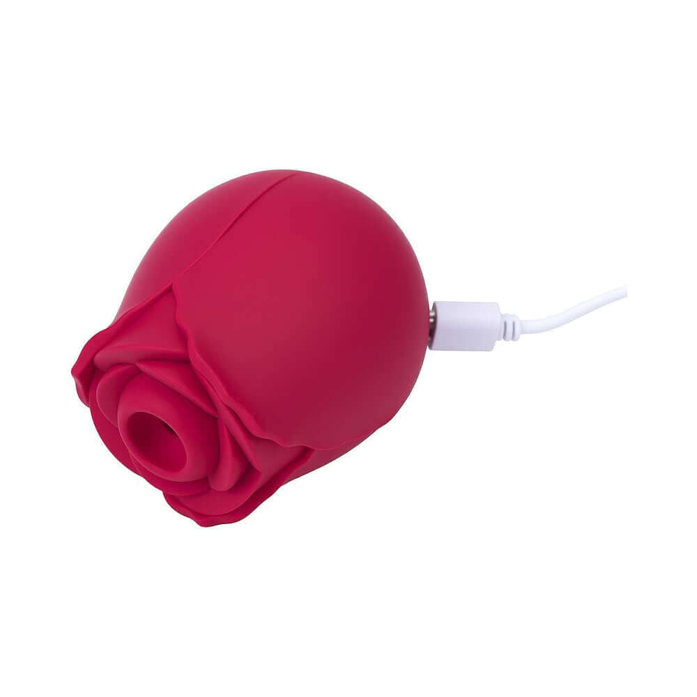 Adam & Eve Eve's Blooms Of Bliss Vibrating & Sucking Rose with USB charging connection.