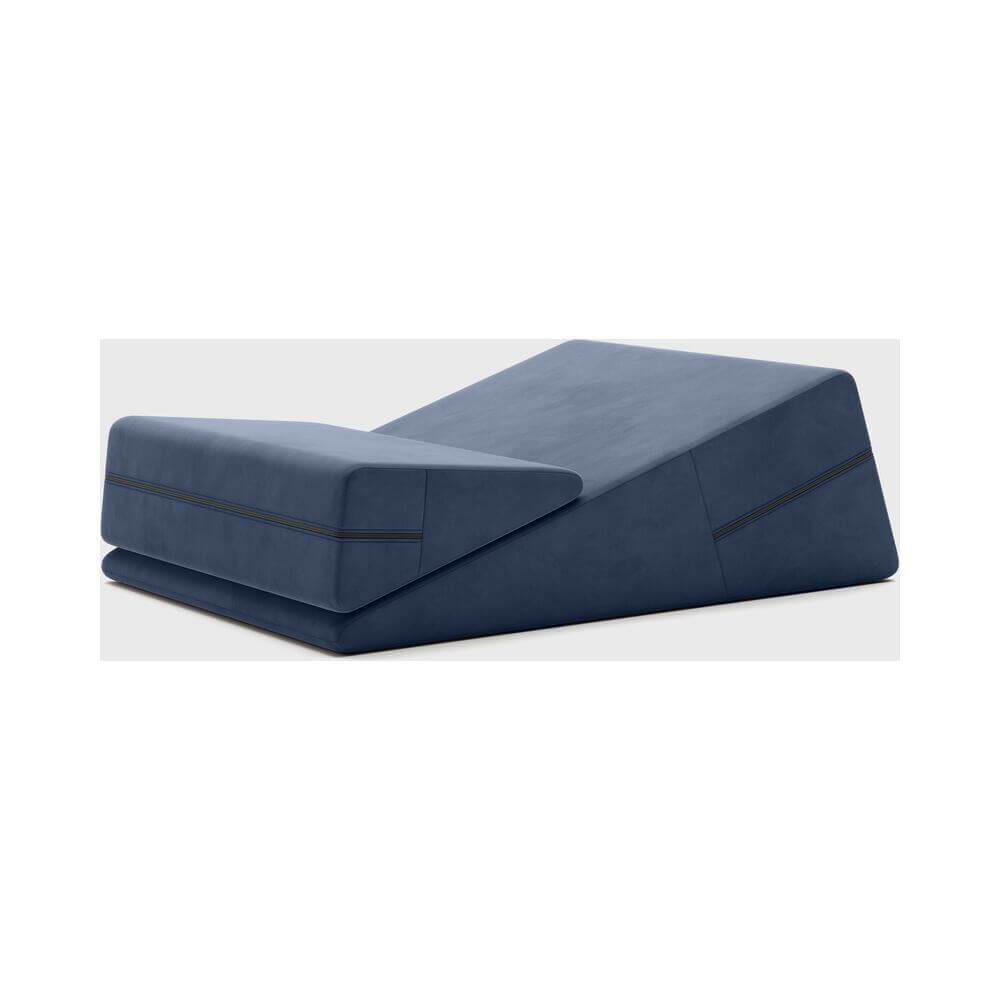 Liberator Wedge & Ramp Sex Combo Original Size Blue positioned for ergonomic support and comfort.