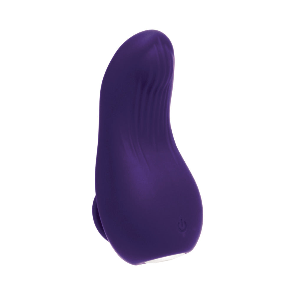 Vedo Luxi Rechargeable Clitoral Finger Vibe Purple showcasing its sleek design for targeted pleasure.