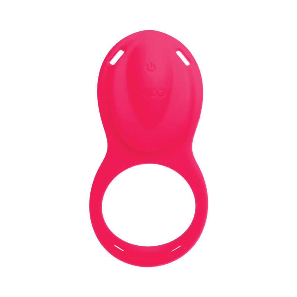 Vedo Riski Rechargeable Clitoral Vibe For Couples Pink, sleek pink wearable stimulator for shared pleasure.