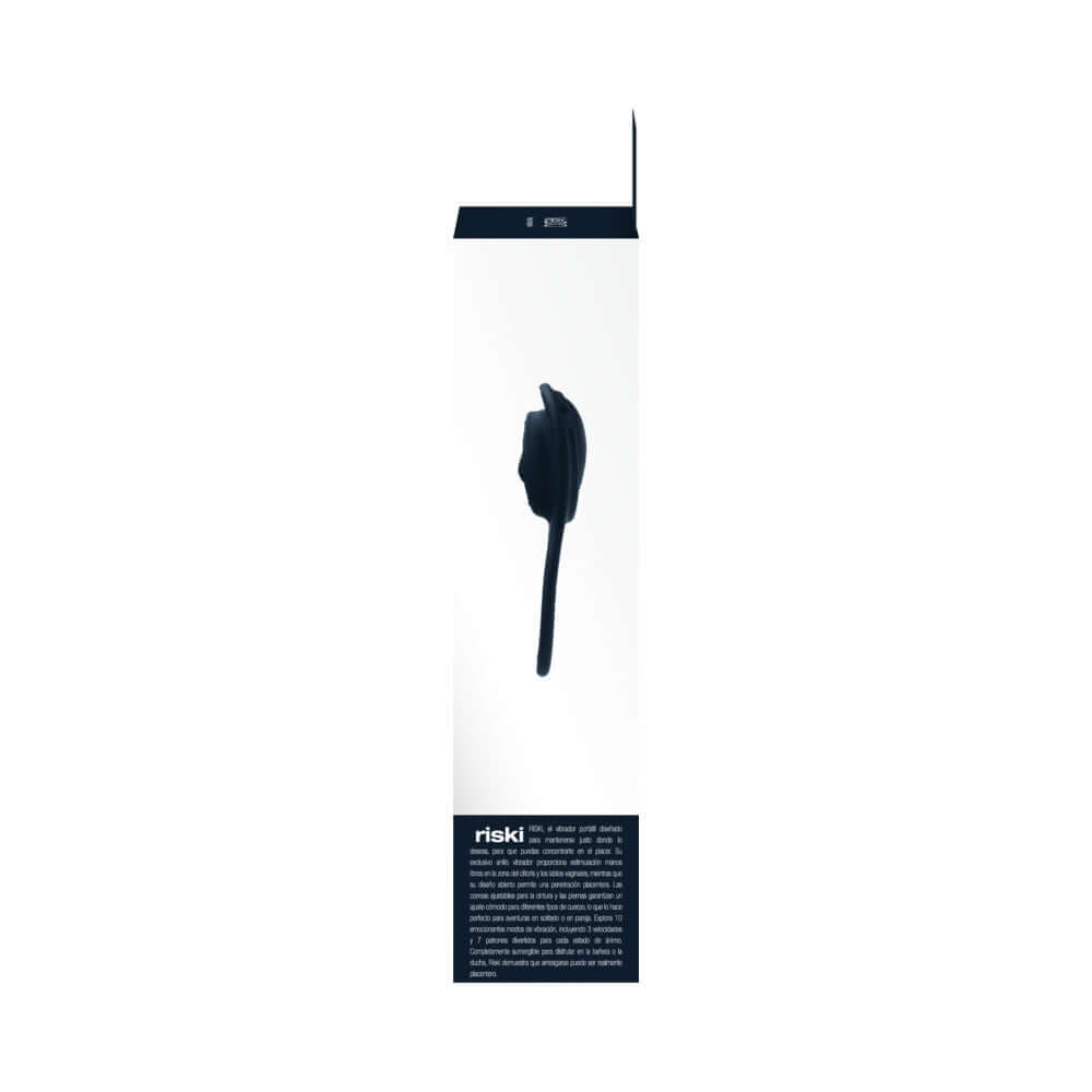 Vedo Riski Rechargeable Clitoral Vibe For Couples Black packaging showcasing its sleek design and features.