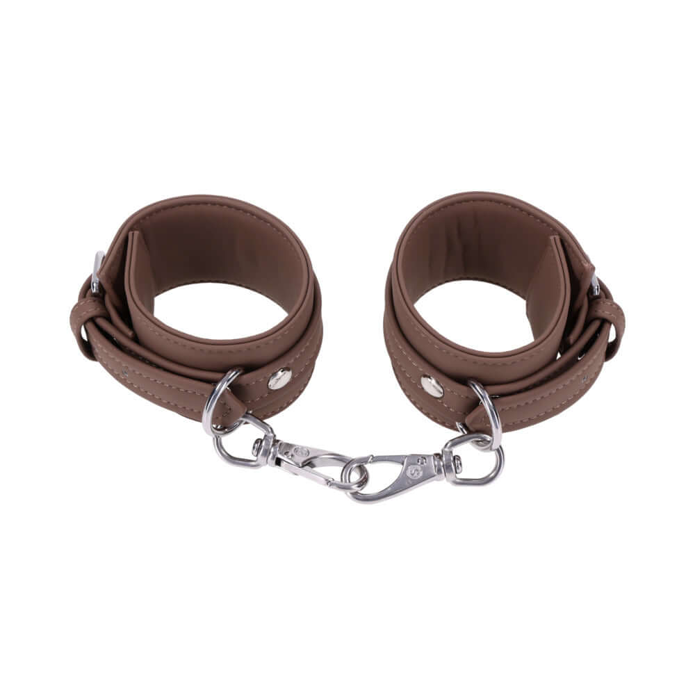 Sportsheets Signature Dawn Dream Ankle Cuffs with silver hardware and soft silicone for comfort.