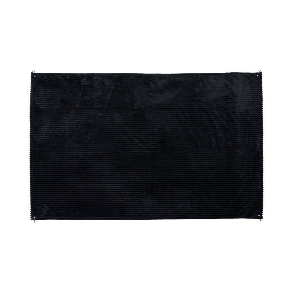 Sportsheets Signature Waterproof Blanket in plush ribbed black texture for added comfort and protection during intimate moments.