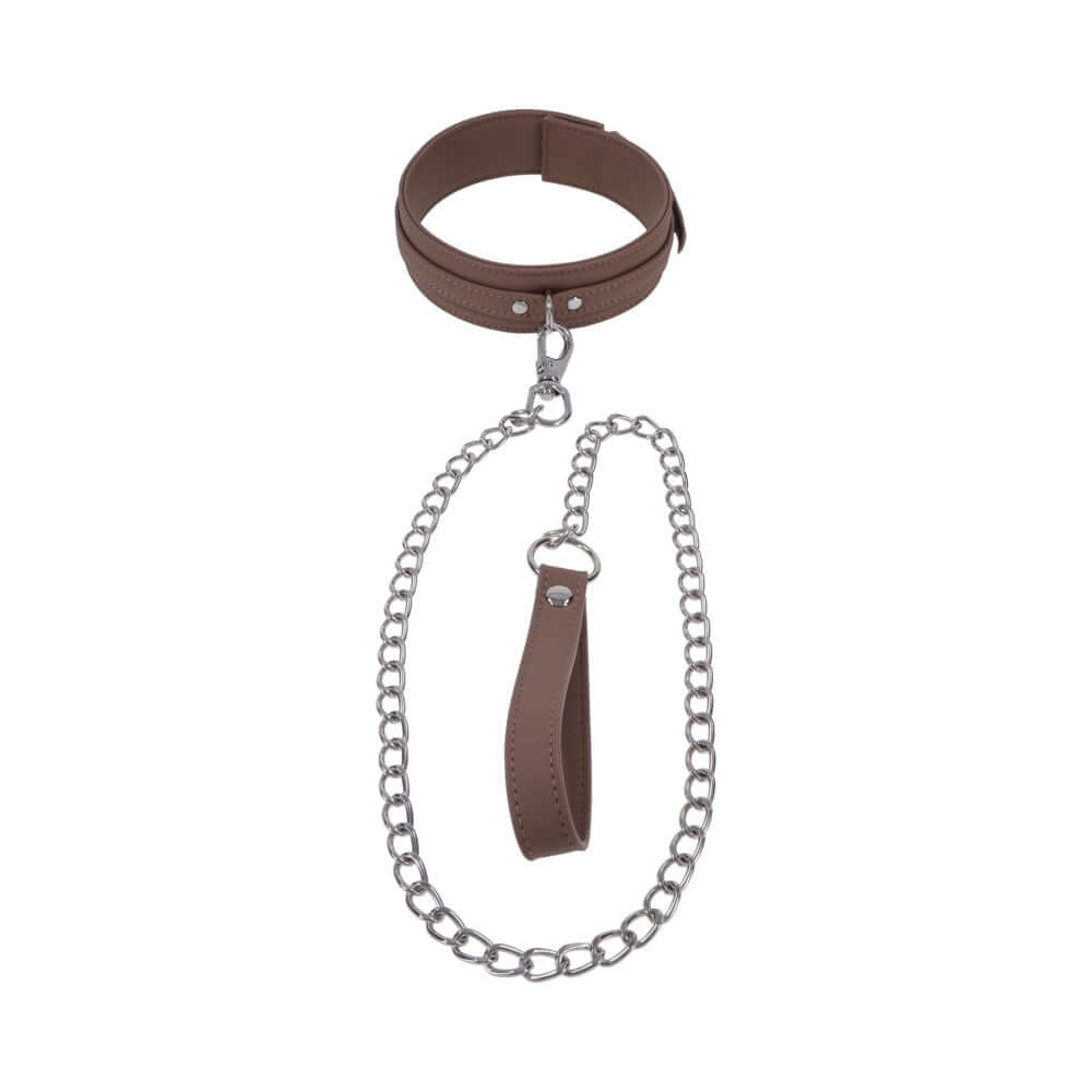 Sportsheets Signature Dawn Dream Collar & Leash with soft silicone and sleek silver hardware.