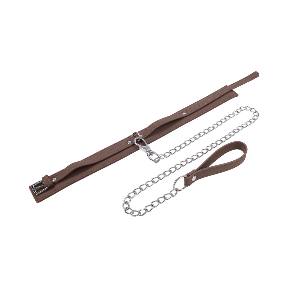 Sportsheets Signature Dawn Dream Collar & Leash featuring soft silicone and silver hardware for a stylish look.
