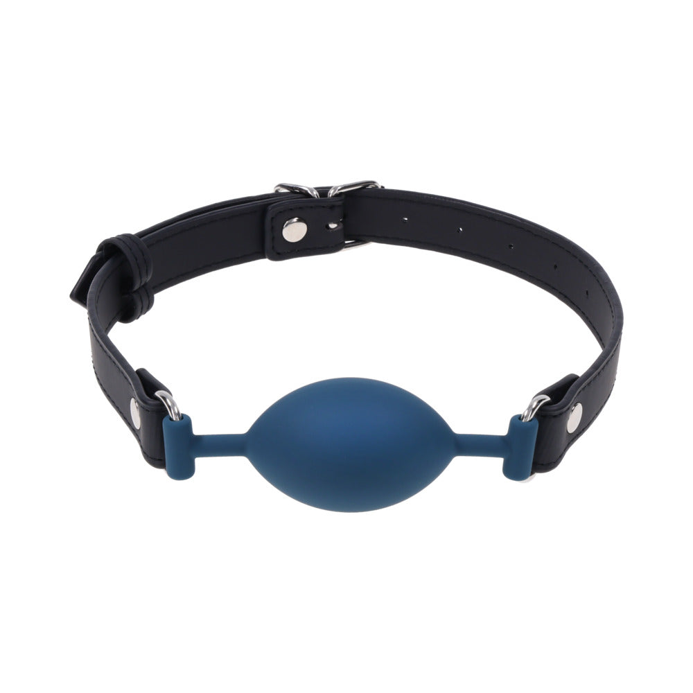 Sportsheets Signature Twilight Tease Oval Gag in blue with a comfortable strap for sensory play.